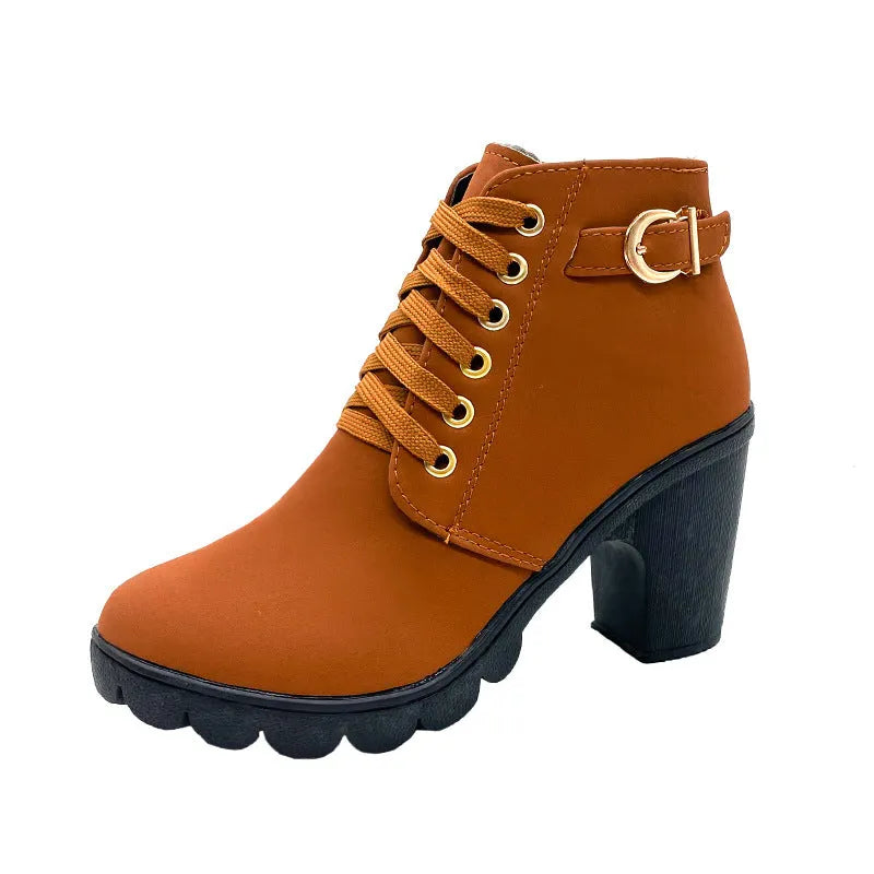Lorelei | Women's Lace-Up Block Heel Ankle Boots