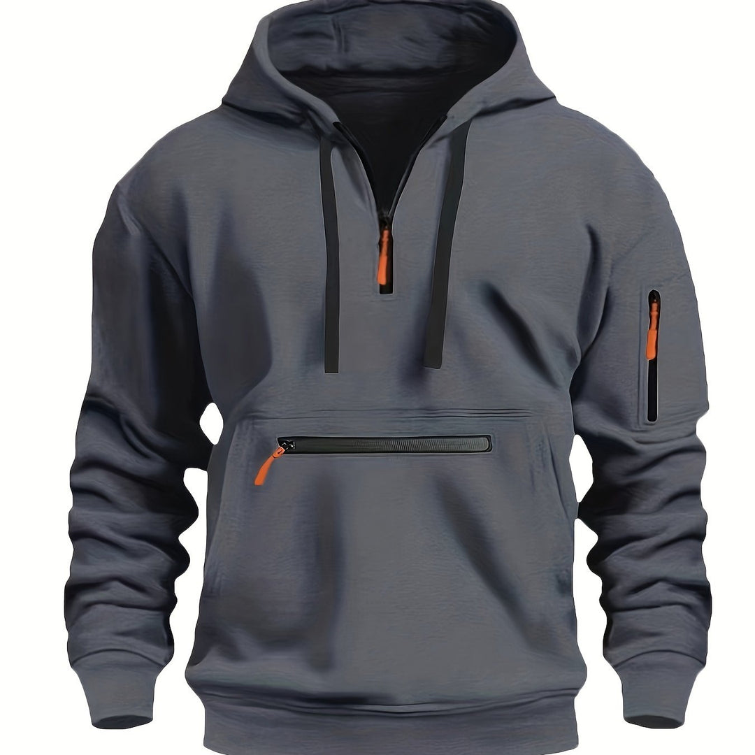 Finley | Men’s Half-Zip Hooded Sweatshirt with Zip Pockets