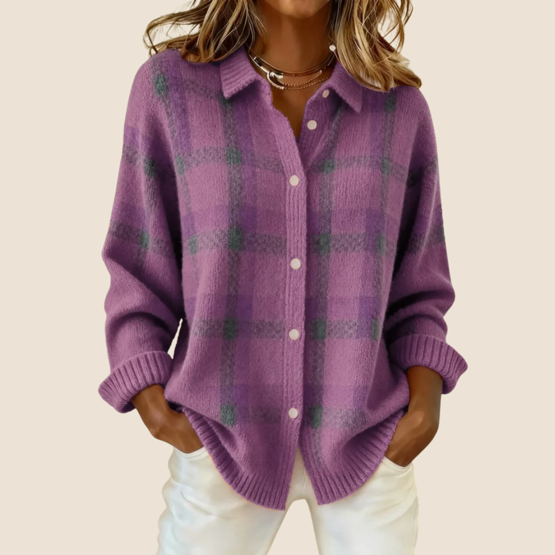 Celeste | Retro Check Knit Sweater