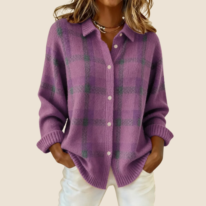 Celeste | Retro Check Knit Sweater