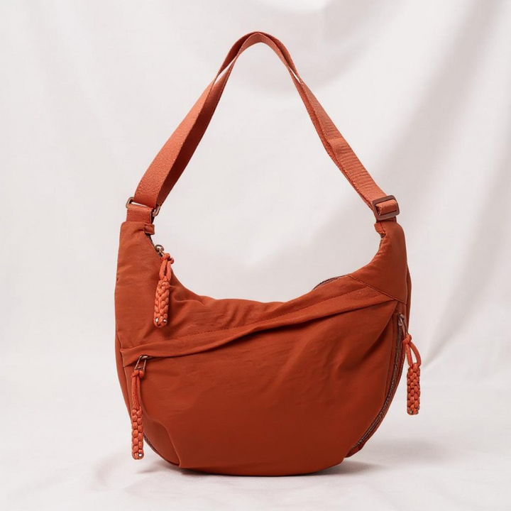 Gioia | Orange Crescent Shoulder Bag with Adjustable Strap