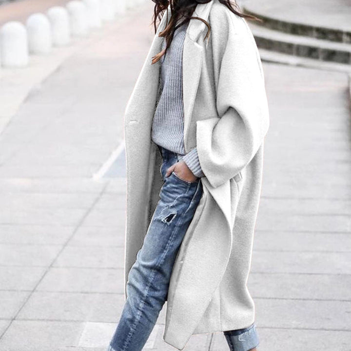 Ondine | Women's Long Single-Breasted Coat with Pockets