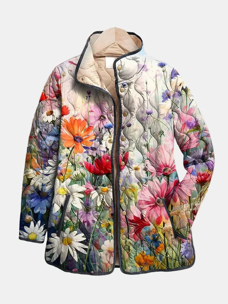 Lenora | Vintage-Inspired Floral Quilted Jacket