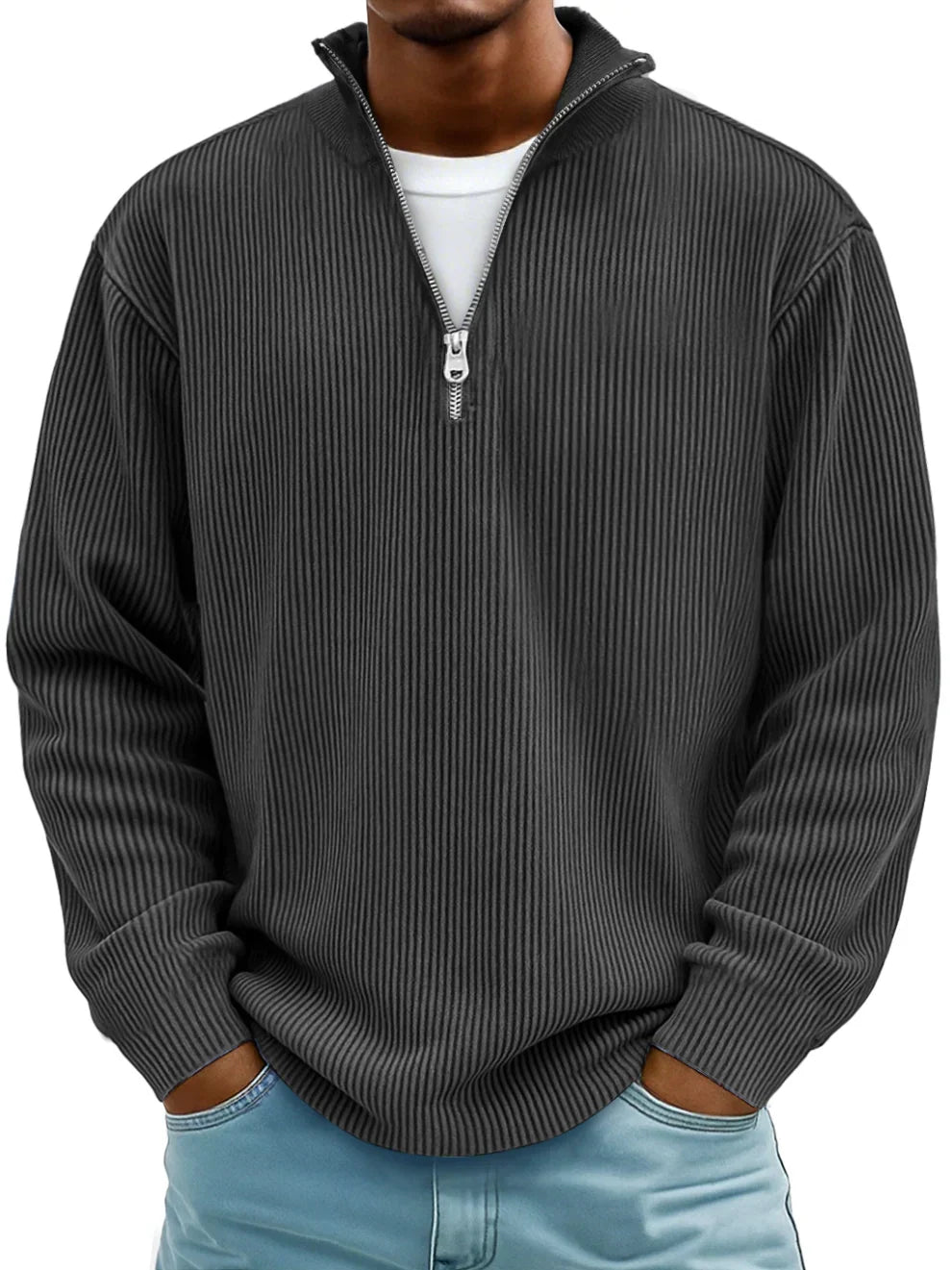 Theo | Men's Ribbed Half-Zip Jumper