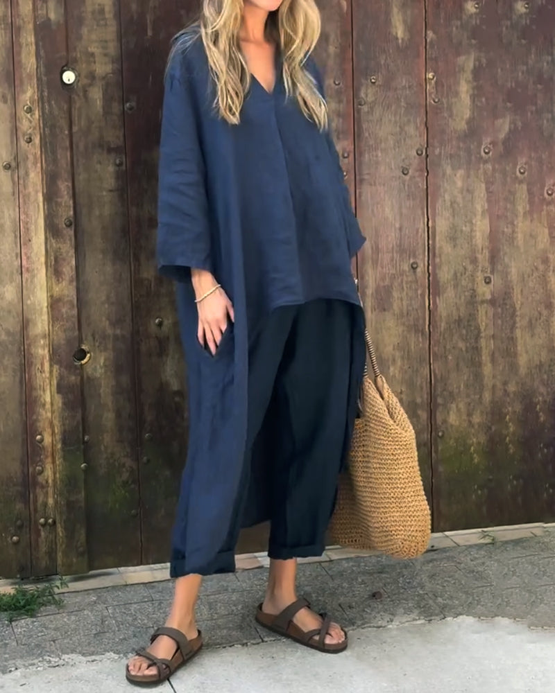 Serena | Relaxed Tunic & Straight-Leg Trouser Set