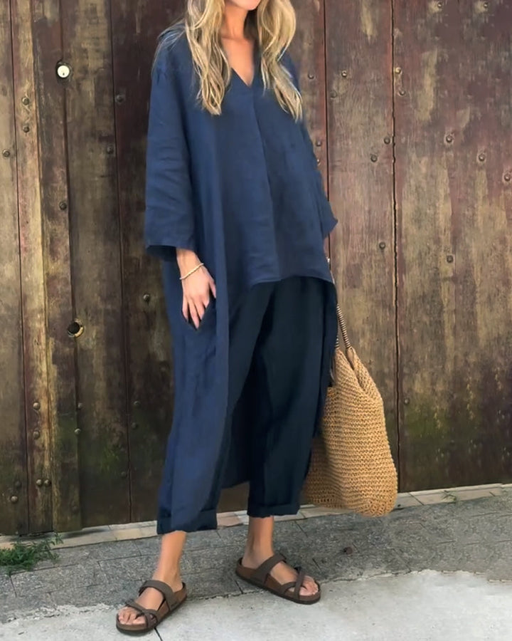 Serena | Relaxed Tunic & Straight-Leg Trouser Set