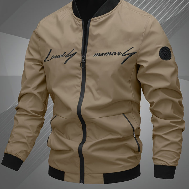 Elliot | Men’s Zip Bomber Jacket with Embroidered Detail