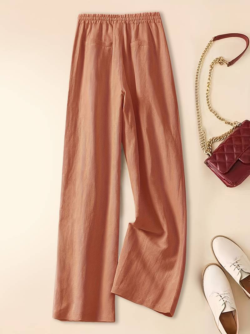 Cassia | Relaxed Drawstring Linen-Look Trousers