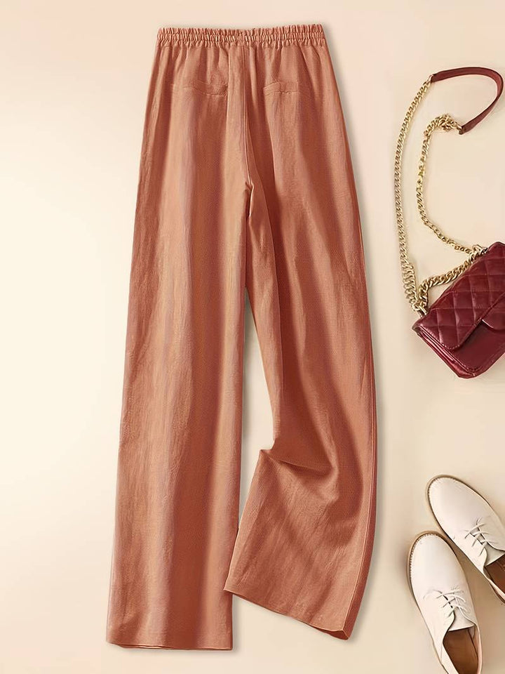 Cassia | Relaxed Drawstring Linen-Look Trousers
