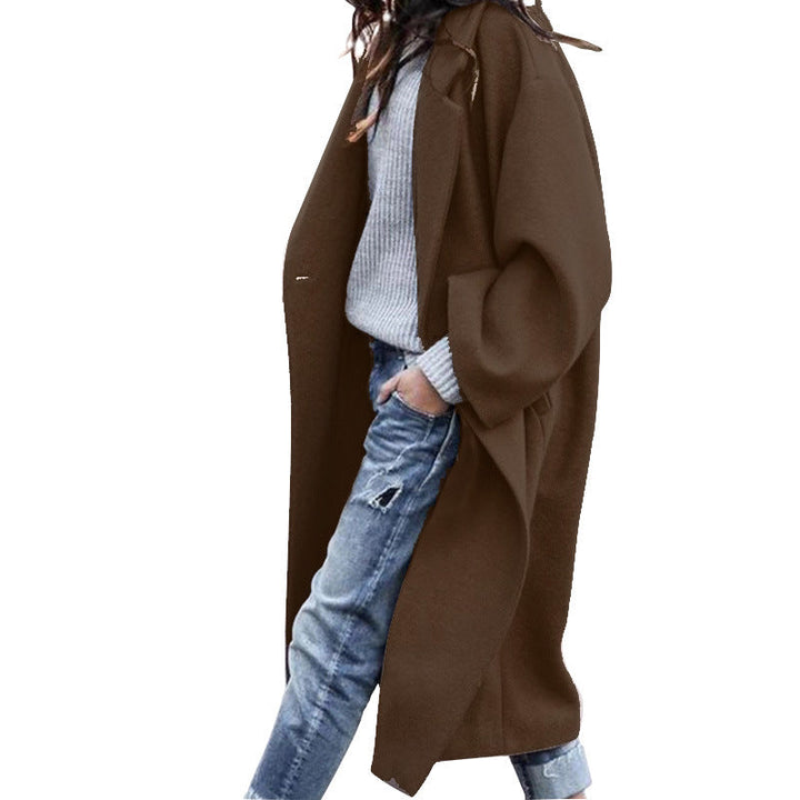 Ondine | Women's Long Single-Breasted Coat with Pockets