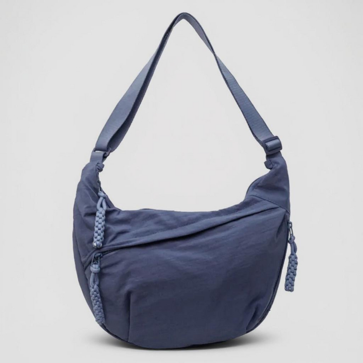Mara | Blue Crescent Shoulder Bag with Adjustable Strap