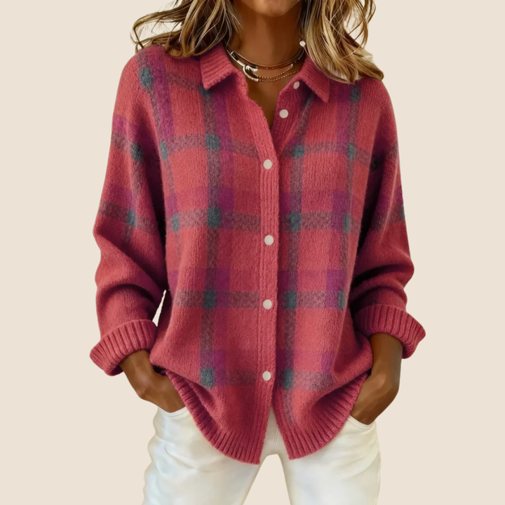 Celeste | Retro Check Knit Sweater