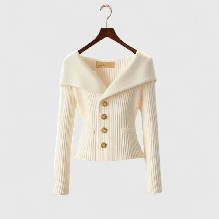 Holly | Off-Shoulder Button Cardigan