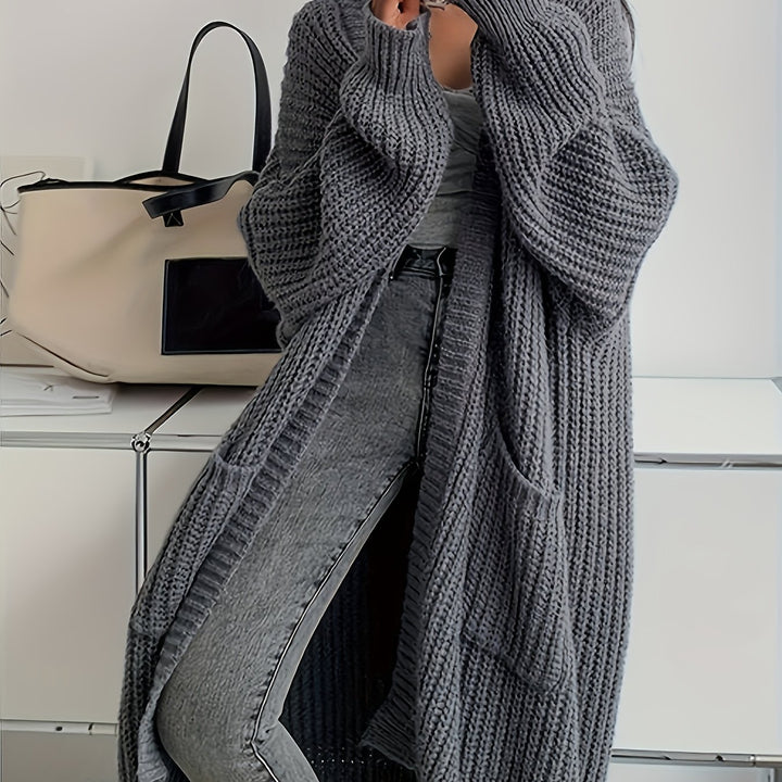 Camille | Women's Longline Open-Front Knit Cardigan
