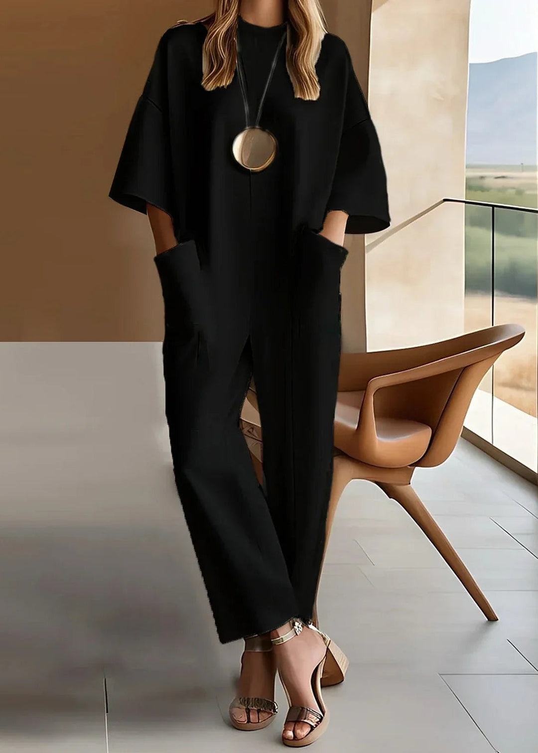 Vanessa | Women’s Short-Sleeve Straight-Leg Jumpsuit
