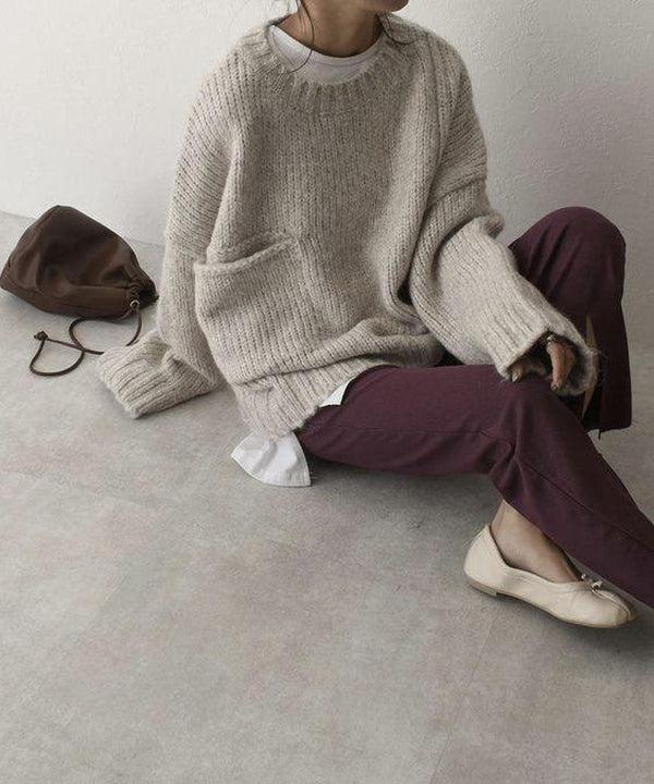Evangeline | Women's Oversized Chunky Knit Jumper with Pocket