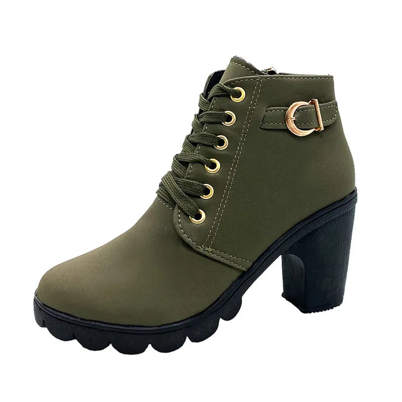 Lorelei | Women's Lace-Up Block Heel Ankle Boots