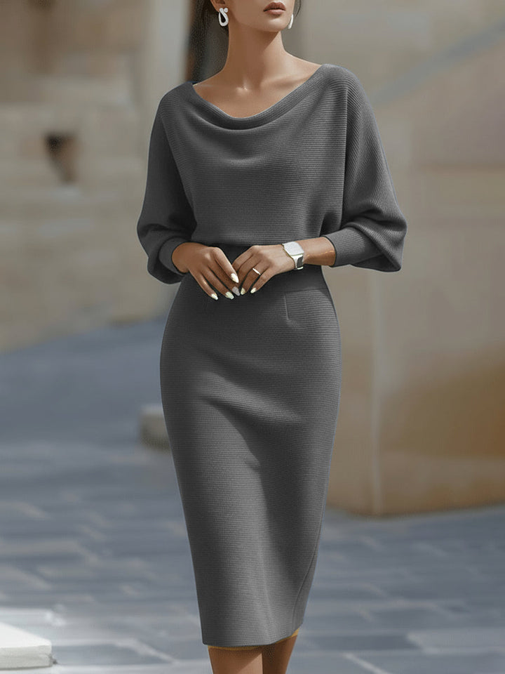 Della | Women's Draped Batwing Midi Dress