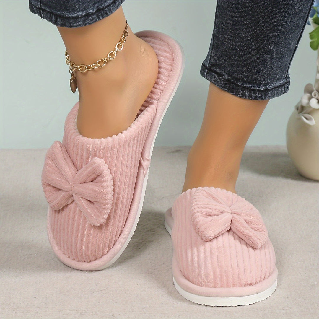 Elina | Bow-Detail Slip-On House Slippers