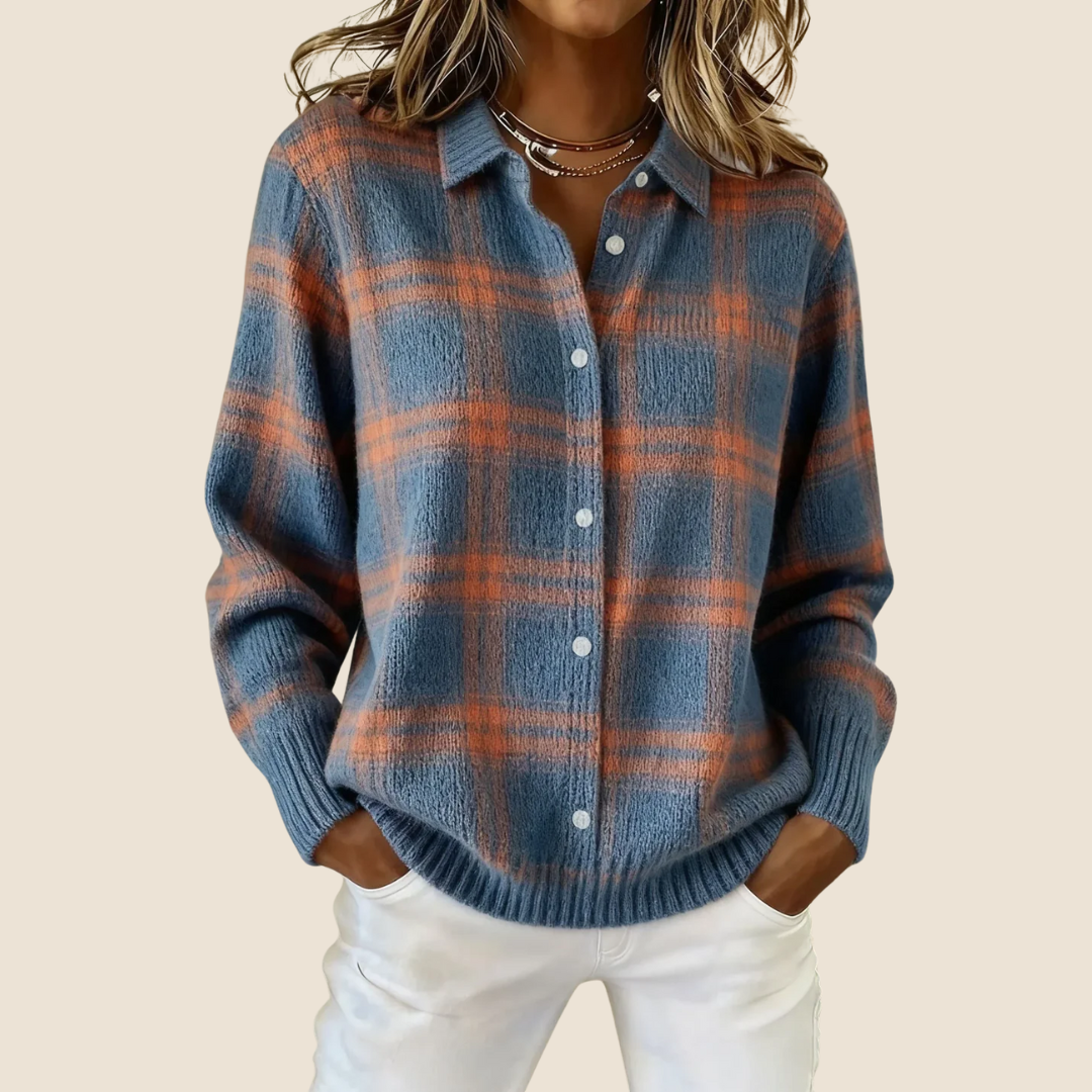 Celeste | Retro Check Knit Sweater