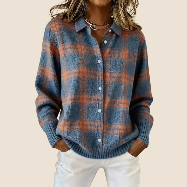 Celeste | Retro Check Knit Sweater