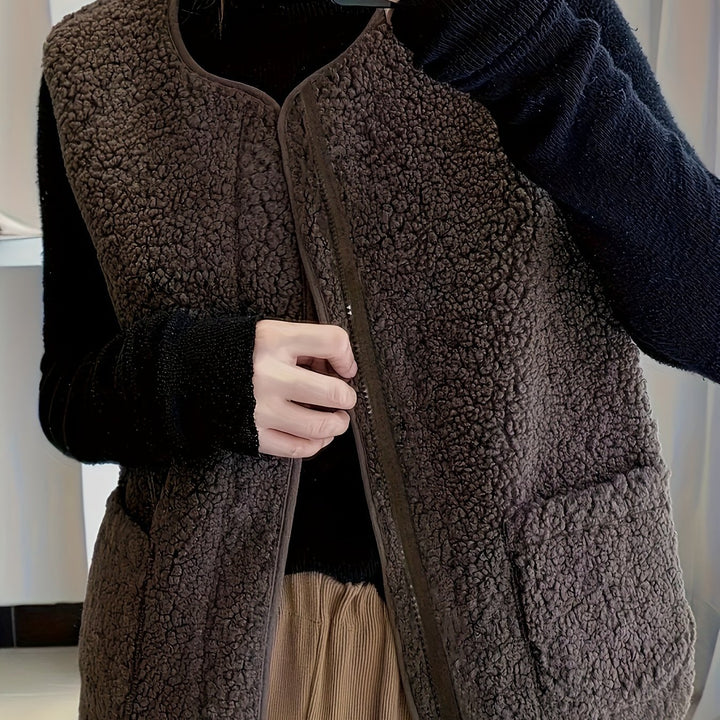 Elara | Women's Plush Zip-Up Vest