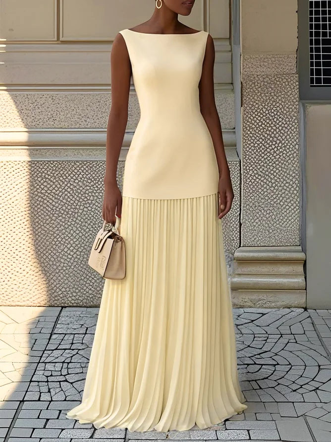 Micaela | Pleated Sleeveless Maxi Dress