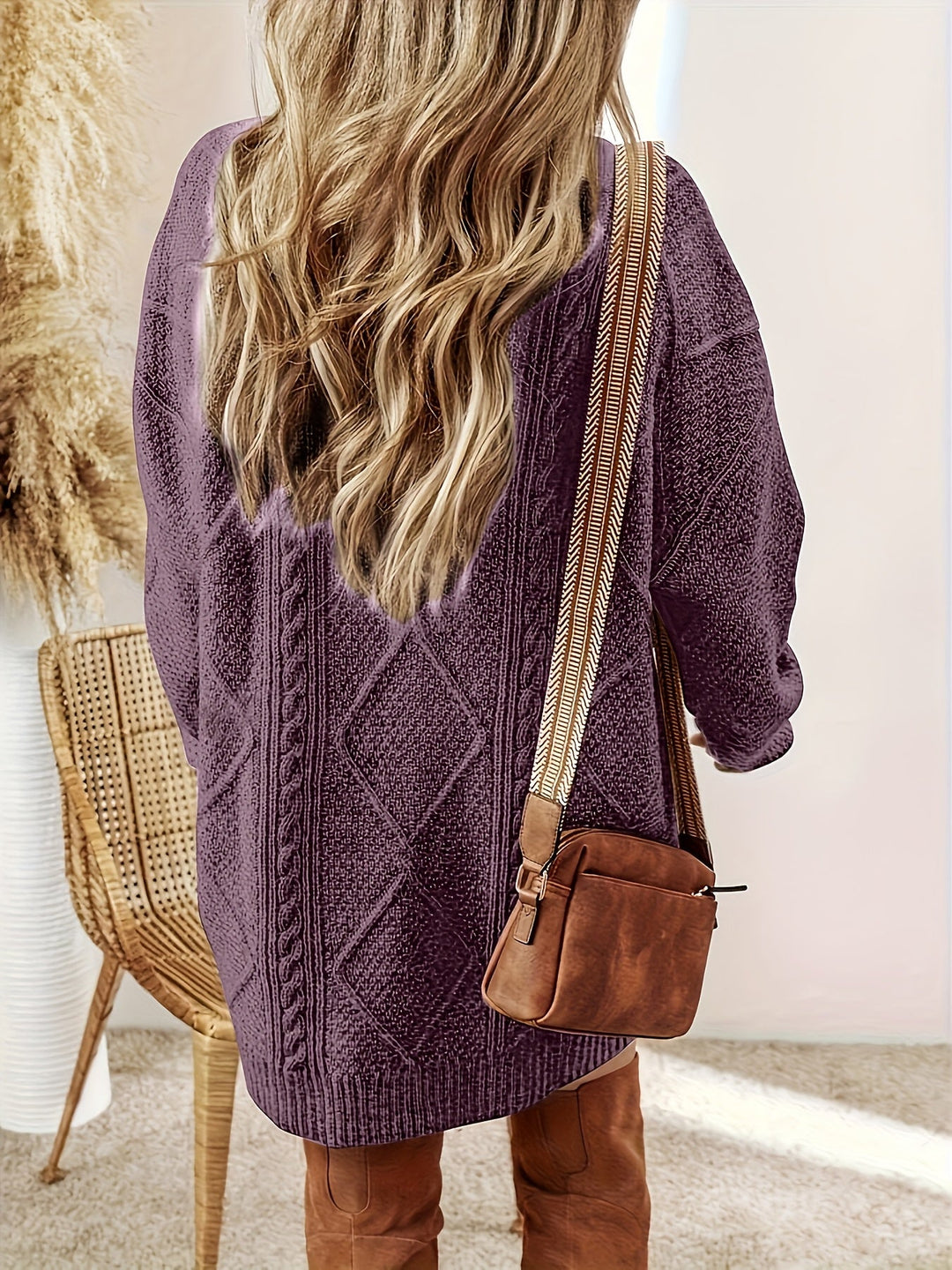 Clarissa | Women's Cable-Knit Sweater Dress