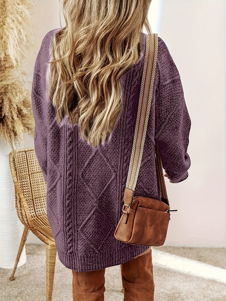 Clarissa | Women's Cable-Knit Sweater Dress