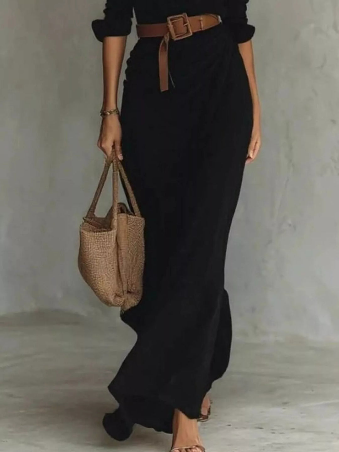 Eleanor | Women’s Belted Long-Sleeve Maxi Dress