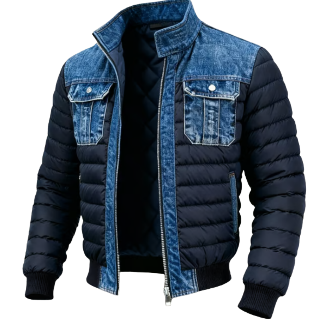Conrad | Men’s Quilted Jacket with Denim Detailing