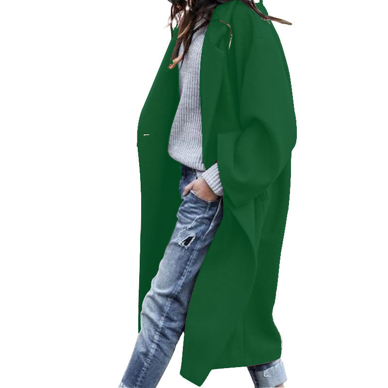 Ondine | Women's Long Single-Breasted Coat with Pockets