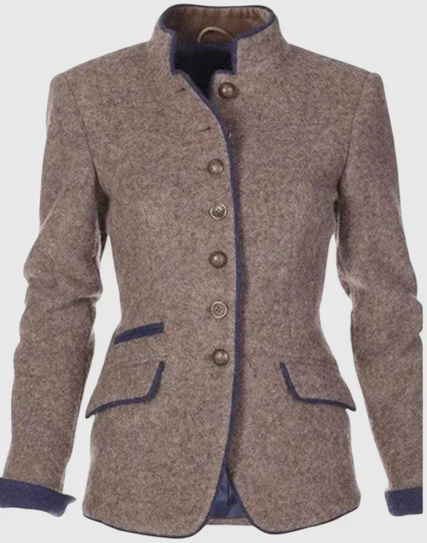 Kitty | Women's Tweed-Look Stand-Collar Jacket