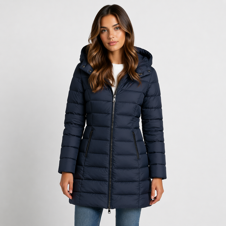 Marlowe | Women’s Hooded Puffer Jacket with Two-Way Zip