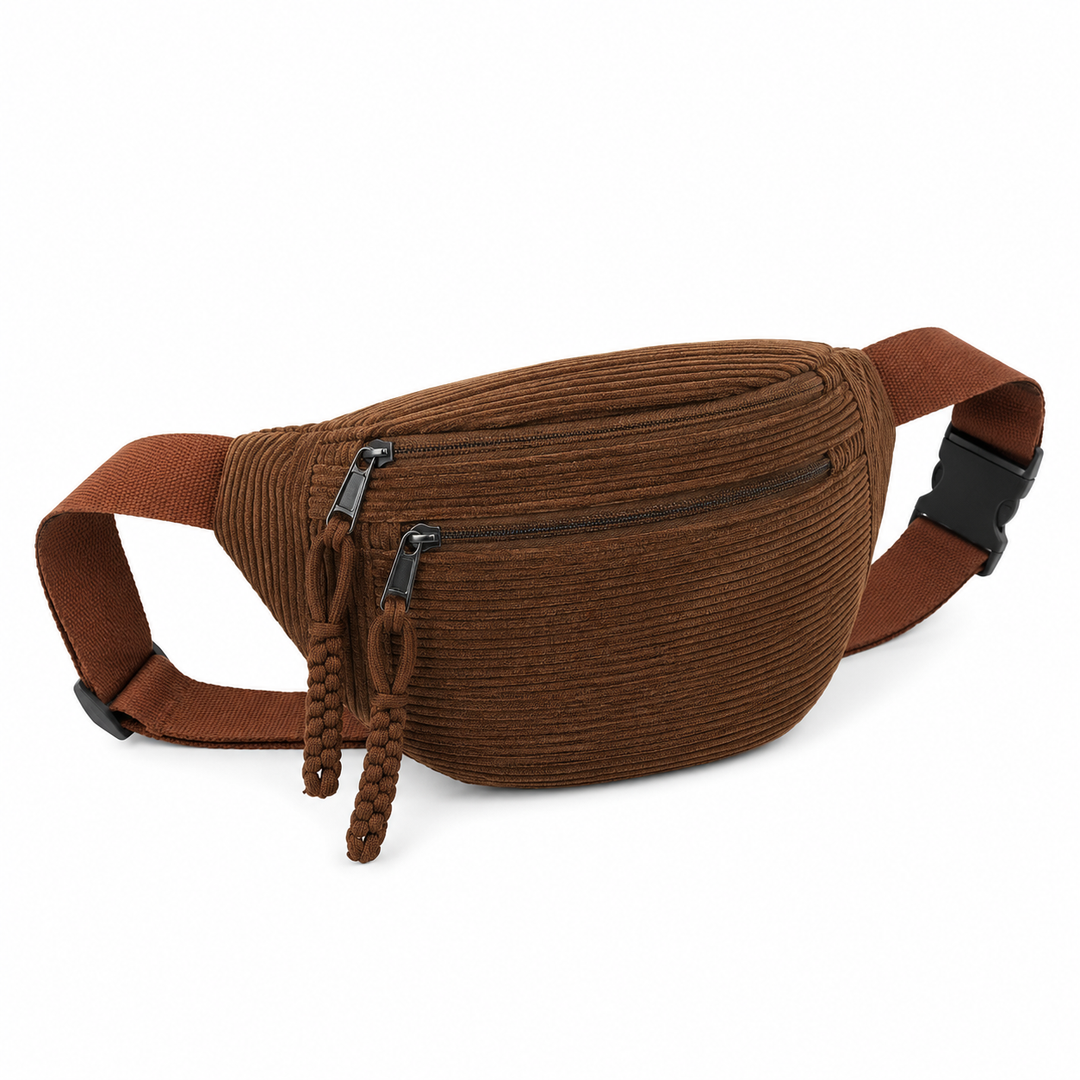 Petra | Corduroy Crescent Shoulder Bag with Adjustable Strap