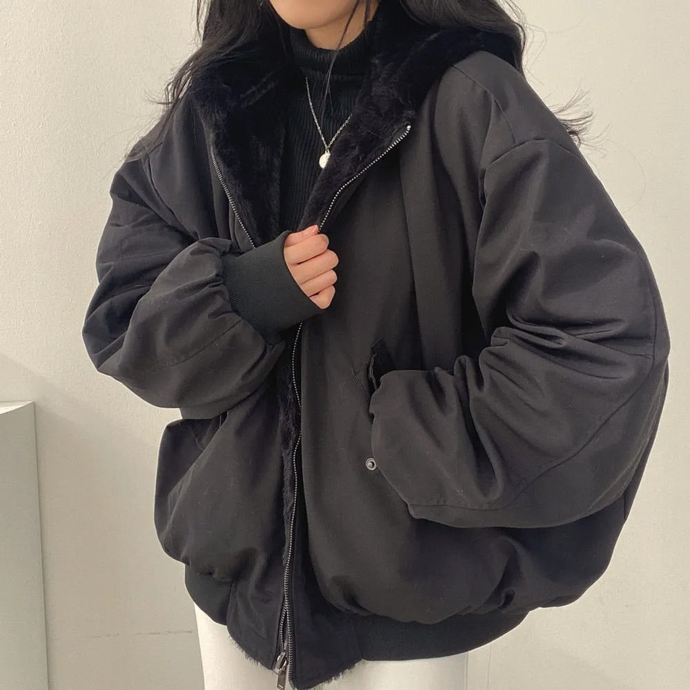 Beryl | Women's Oversized Teddy-Lined Bomber Jacket