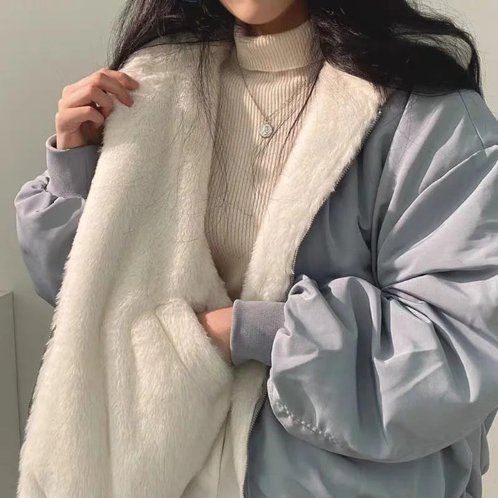 Beryl | Women's Oversized Teddy-Lined Bomber Jacket