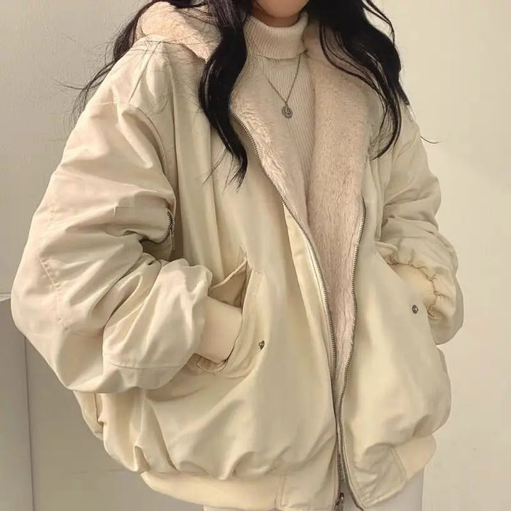 Beryl | Women's Oversized Teddy-Lined Bomber Jacket