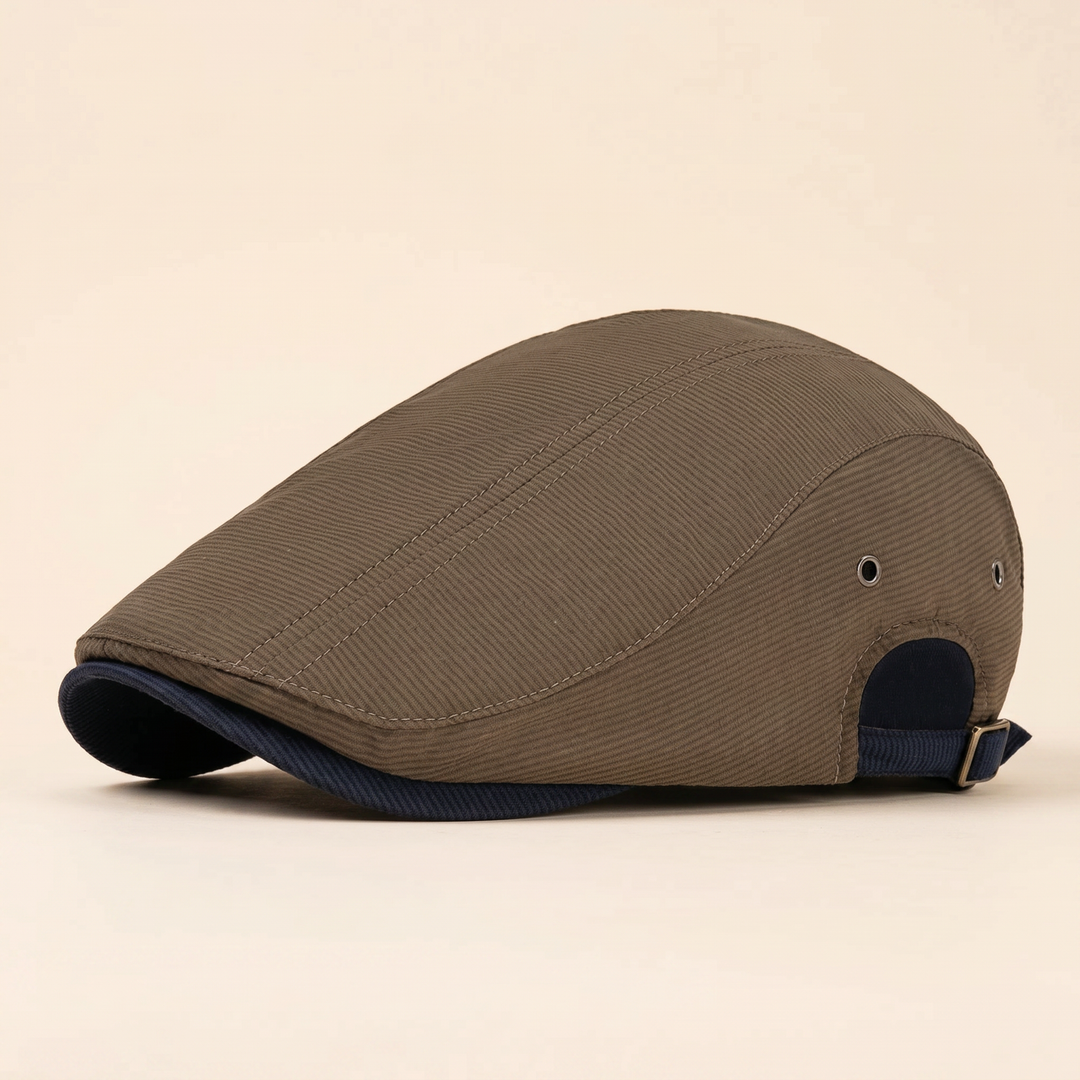 Theo | Men's Contrast Stitch Flat Cap