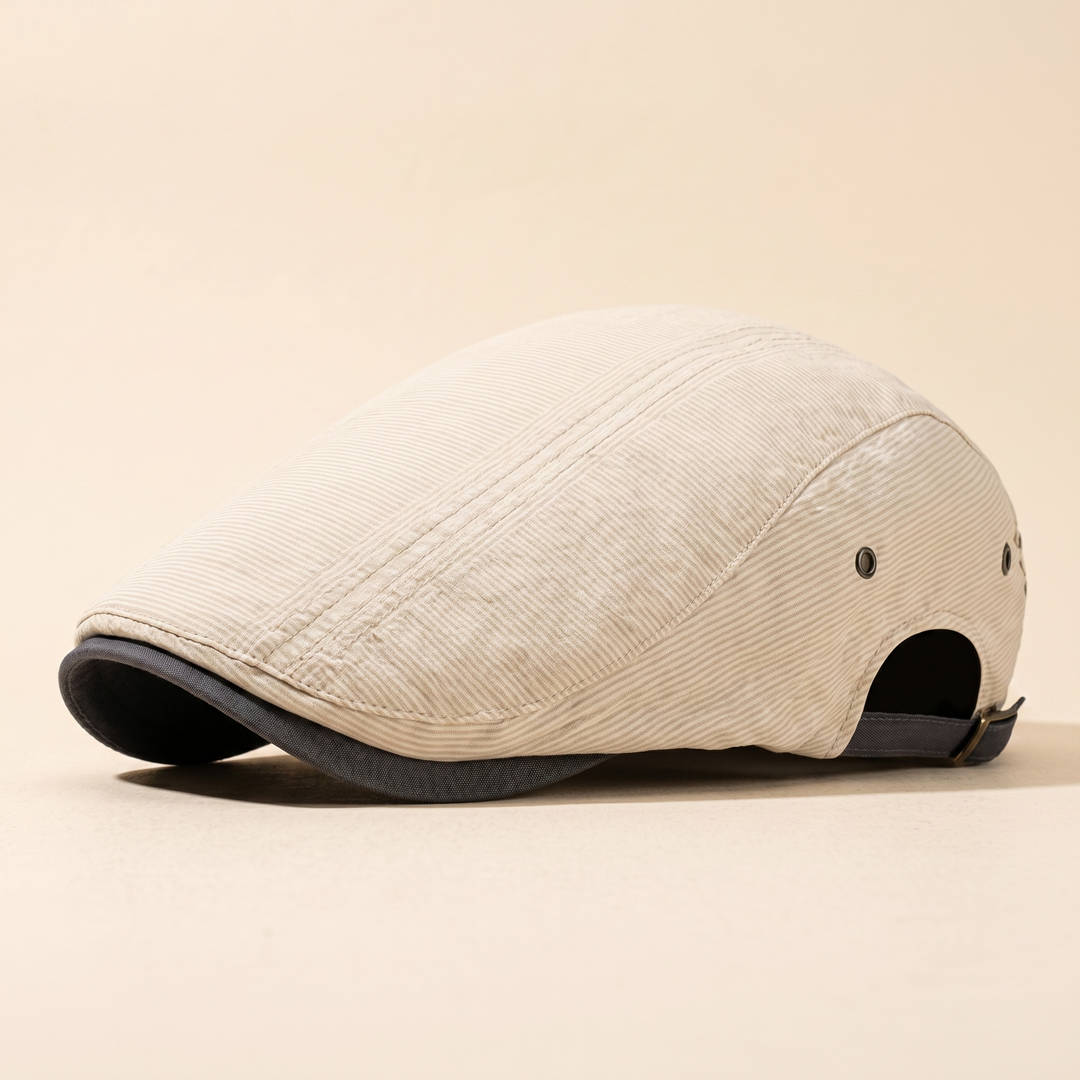 Theo | Men's Contrast Stitch Flat Cap