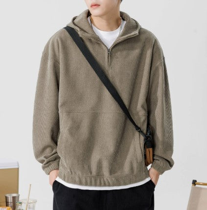 Laurence | Men’s Relaxed Quarter-Zip Hooded Jumper