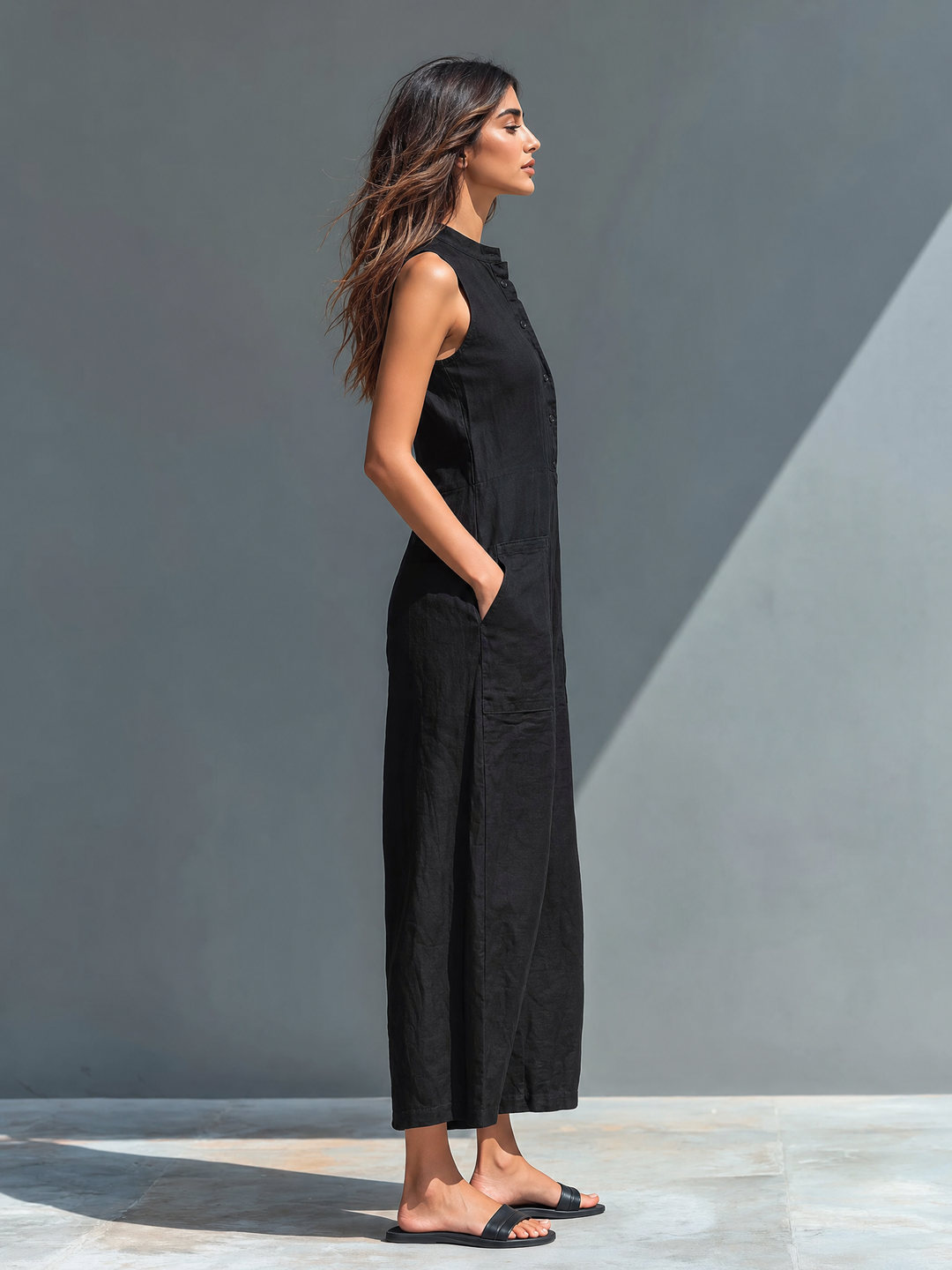 Seraphina | Women’s Sleeveless Linen-Blend Jumpsuit