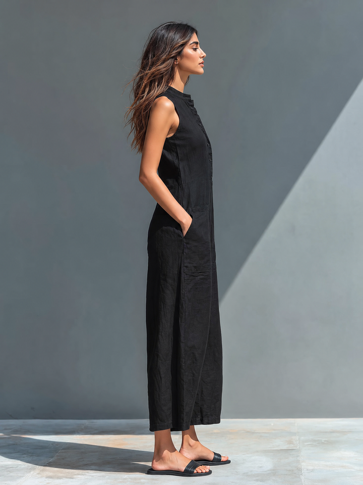 Seraphina | Women’s Sleeveless Linen-Blend Jumpsuit