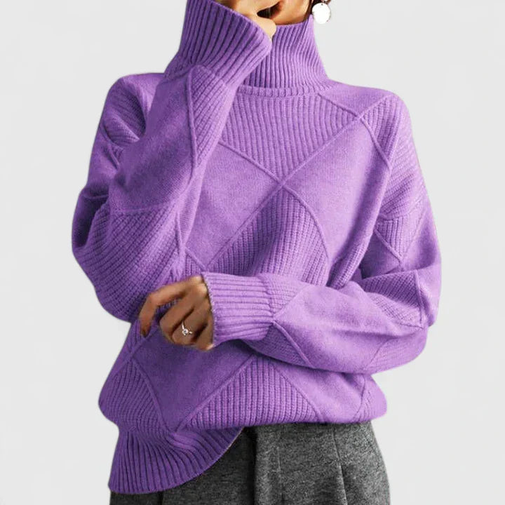 Mirella | High-Collar Patterned Jumper