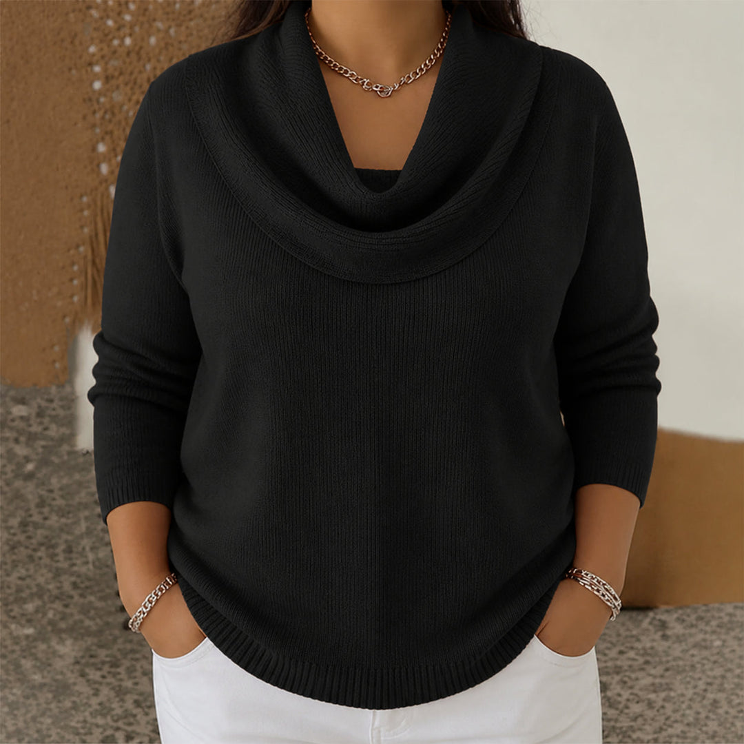 Ismay | Women's Cowl Neck Sweater with Ribbed Hem