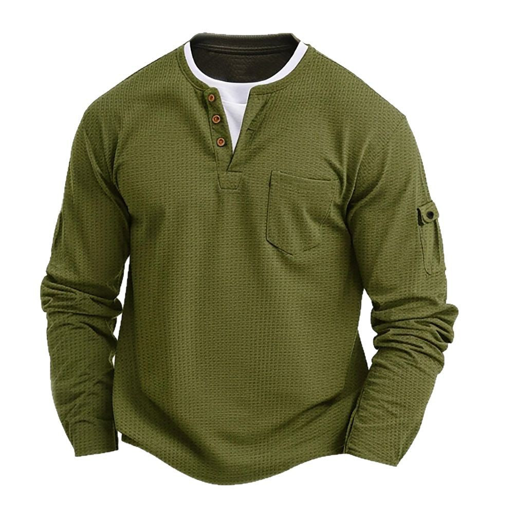 Graham | Men’s Textured Long-Sleeve Henley Top
