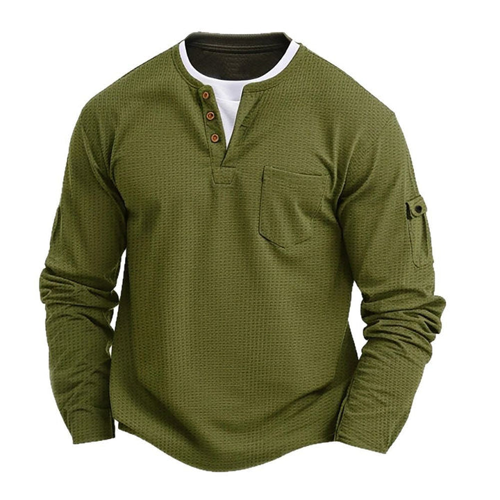 Graham | Men’s Textured Long-Sleeve Henley Top