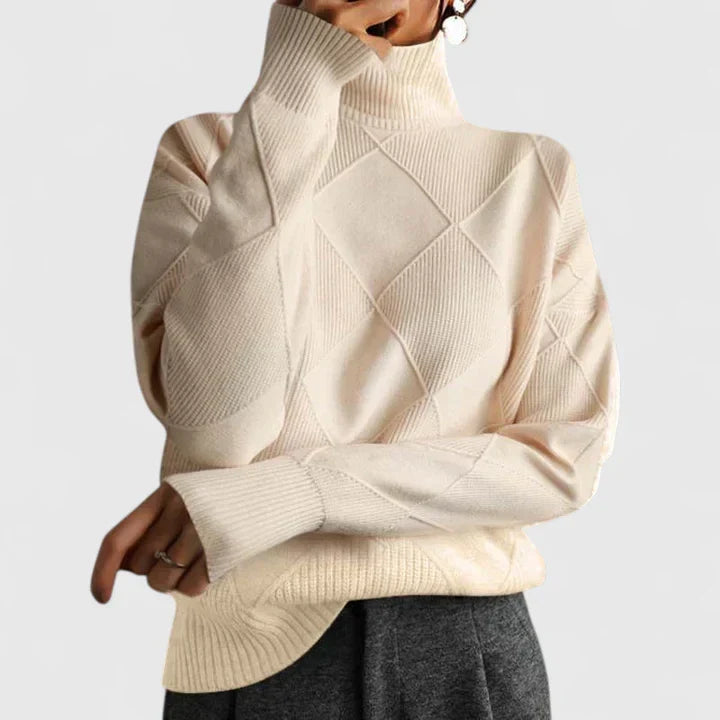 Mirella | High-Collar Patterned Jumper