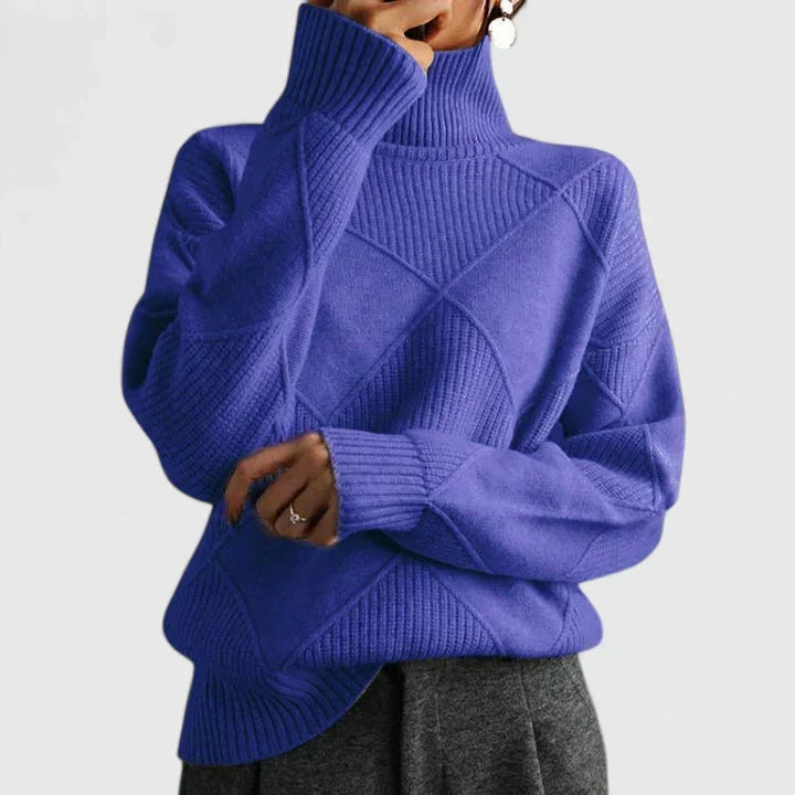Mirella | High-Collar Patterned Jumper