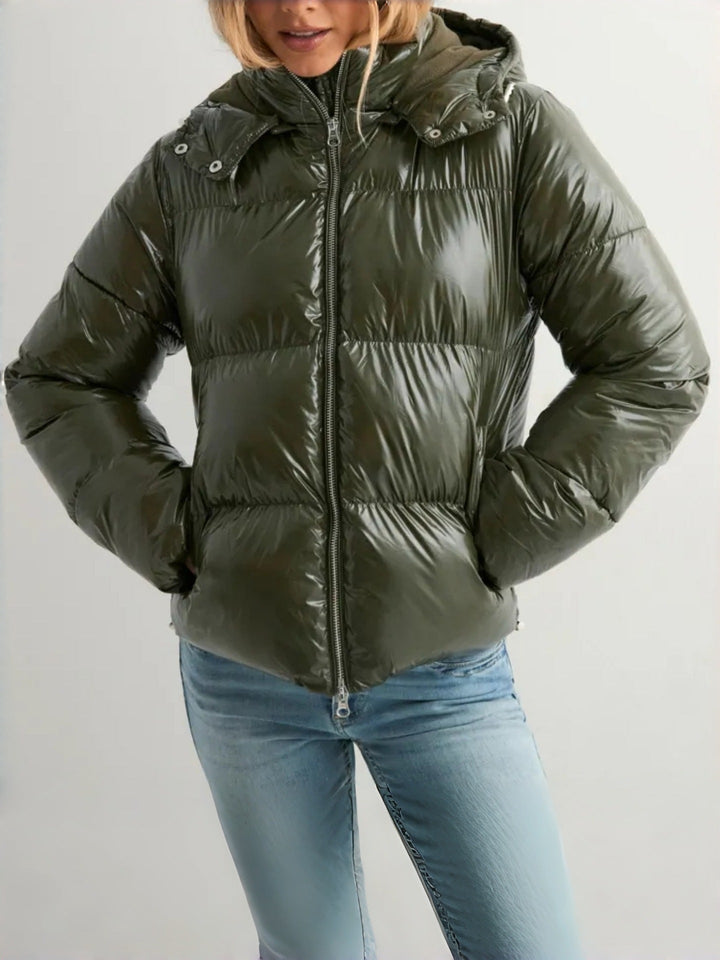 Posy | Women's Glossy Quilted Hooded Puffer Jacket